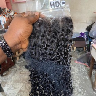 18 inches Pixie curls HD lace closure
