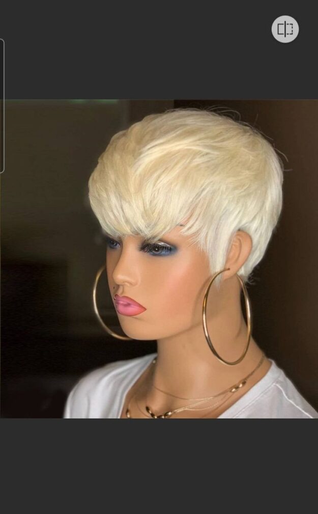 Pixie cut skull cap in blonde (100% human hair)