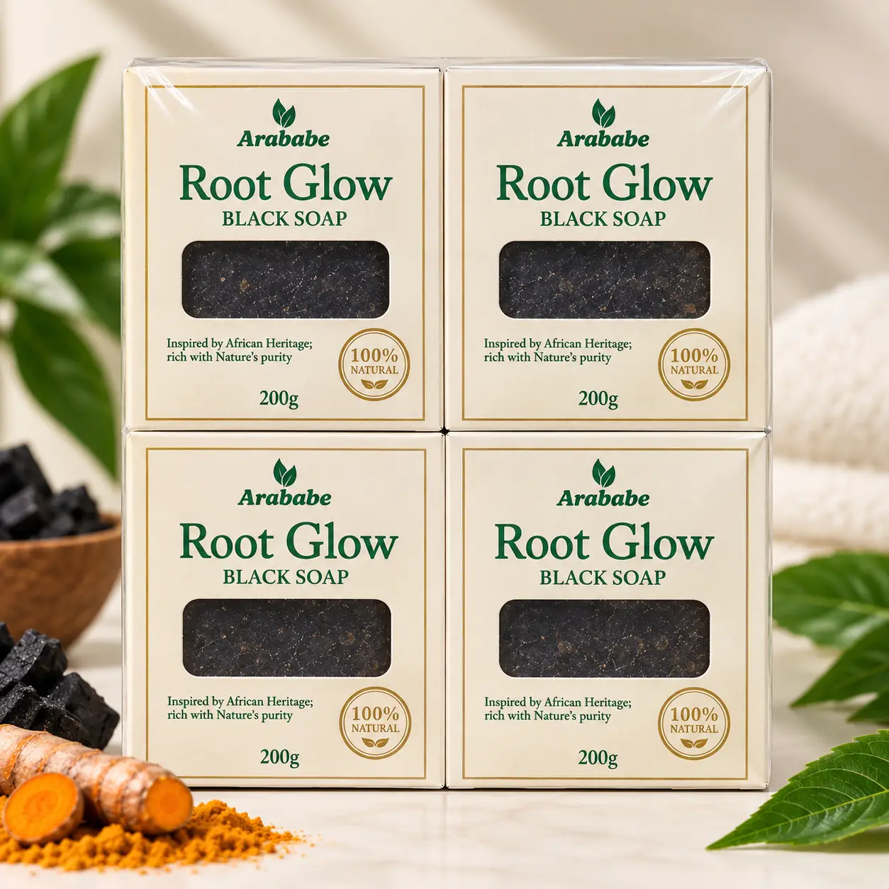 Arababe Root Glow Back Soap (Bar)- Pack of 4 1 Arababe Root Glow Back Soap (Bar)- Pack of 4